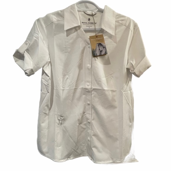 Small White Royal Robbins Button Up Shirt Blouse - Picture 7 of 8